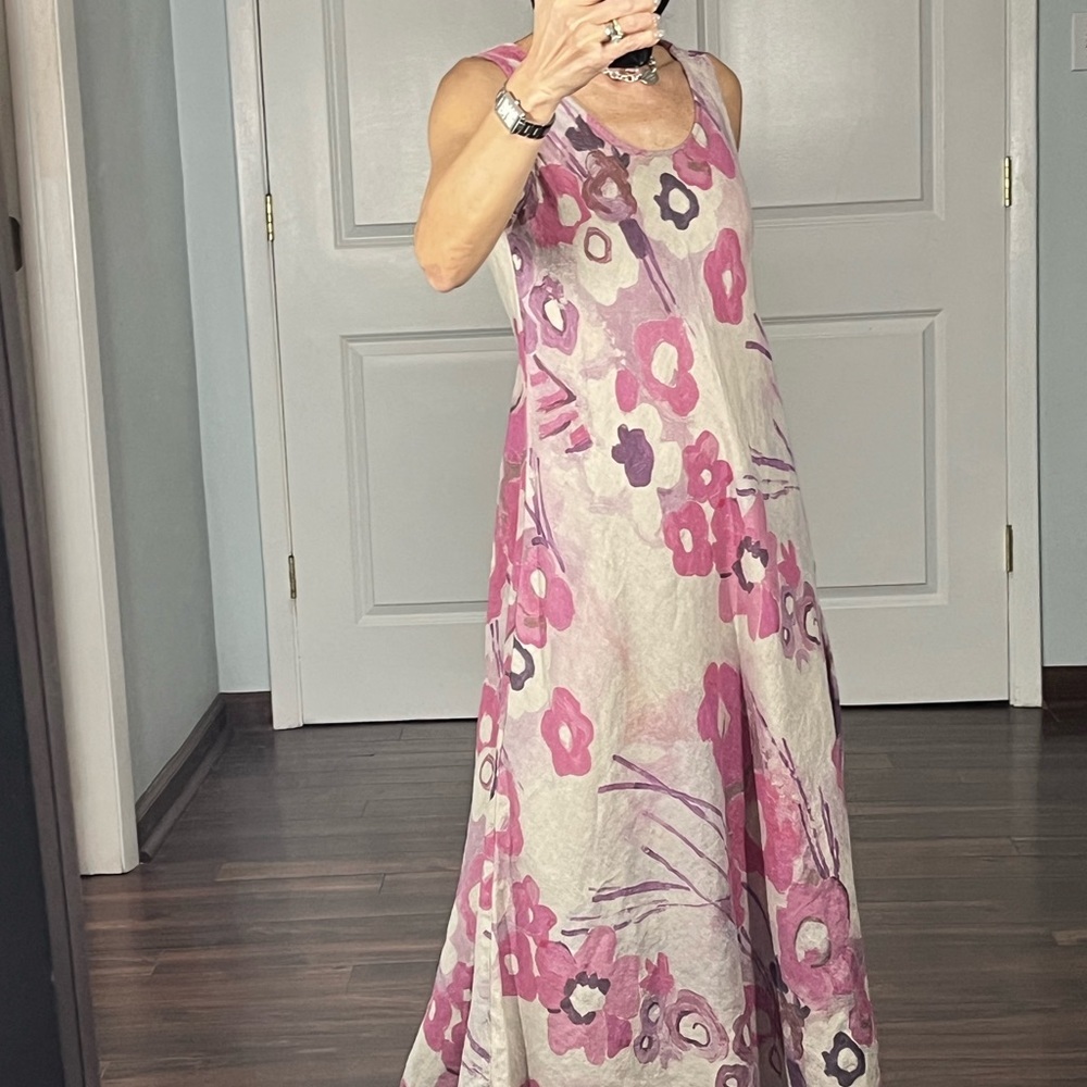 Eco Leinen A line maxi dress size XS - Picture 5 of 12